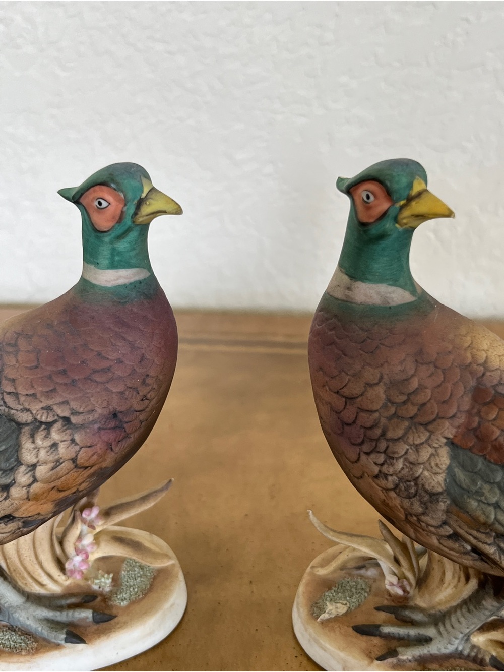 Vintage Lefton KW769 Pheasant Figurines Pair Bisque Porcelain Hand Painted Japan - Picture 5 of 10